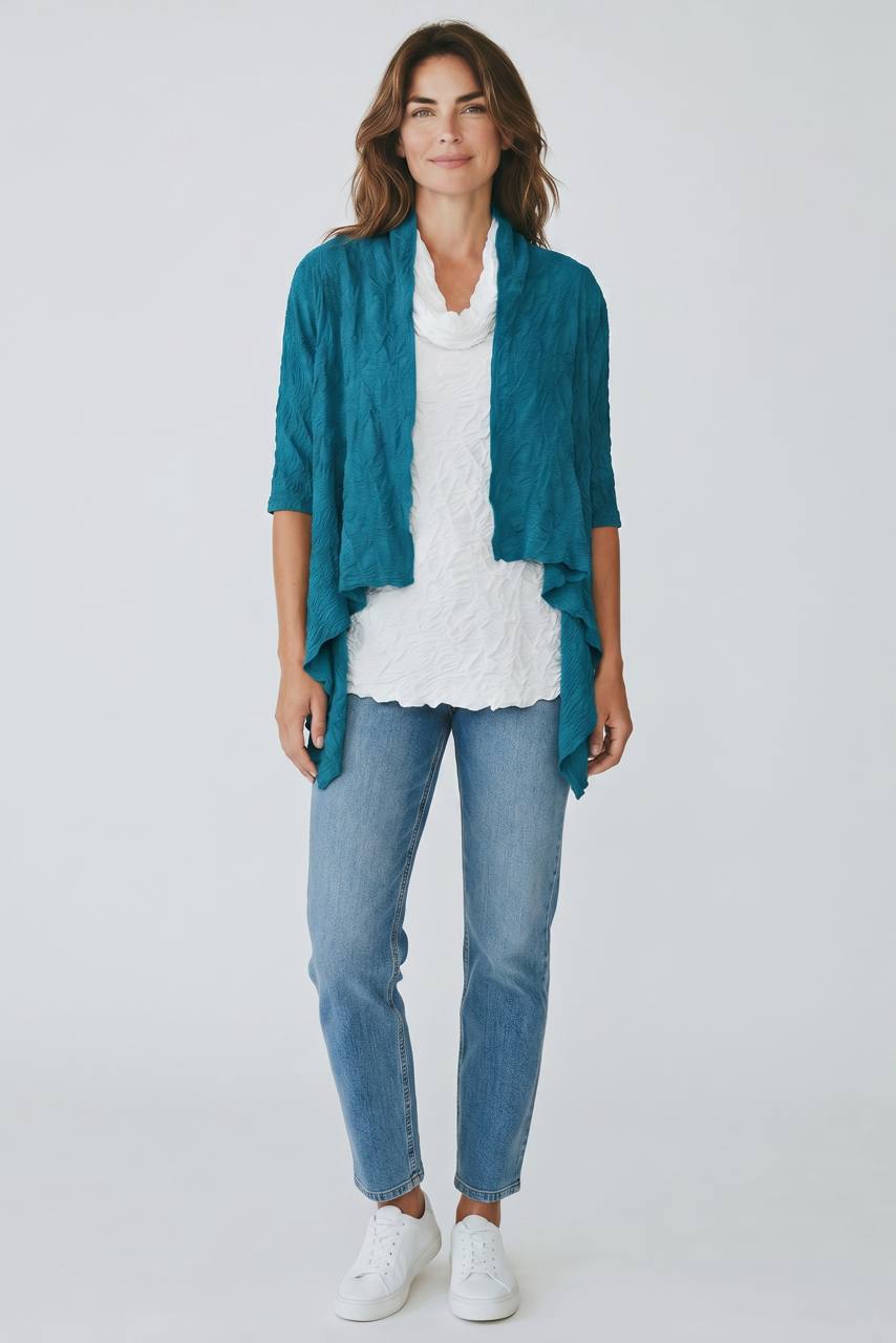 Dreamcatcher Waterfall Cardigan in Periwinkle view 6 - Fall Wardrobe Essential - Dreamcatcher Cardigan Crochet (top)