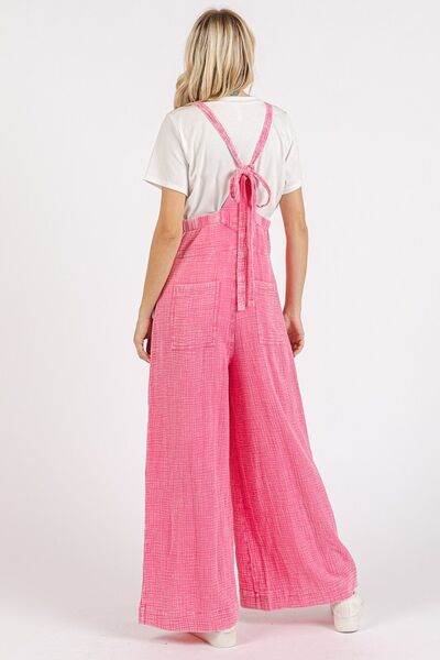 Mittoshop Textured Wide Leg Overalls - us.meeeshop