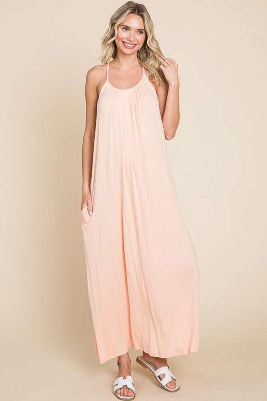 Culture Code Full Size Tie Back Maxi Cami Dress | us.meeeshop