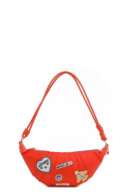 Nicole Lee USA Color Patch Croissant Bag in Orange