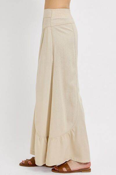 RISEN Shirring Detail Wide Leg Pants - us.meeeshop