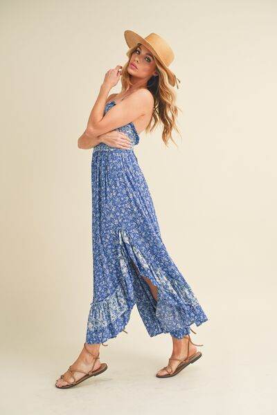 Aemi + Co Ditsy Floral Ruffled Hem Maxi Cami Dress - us.meeeshop