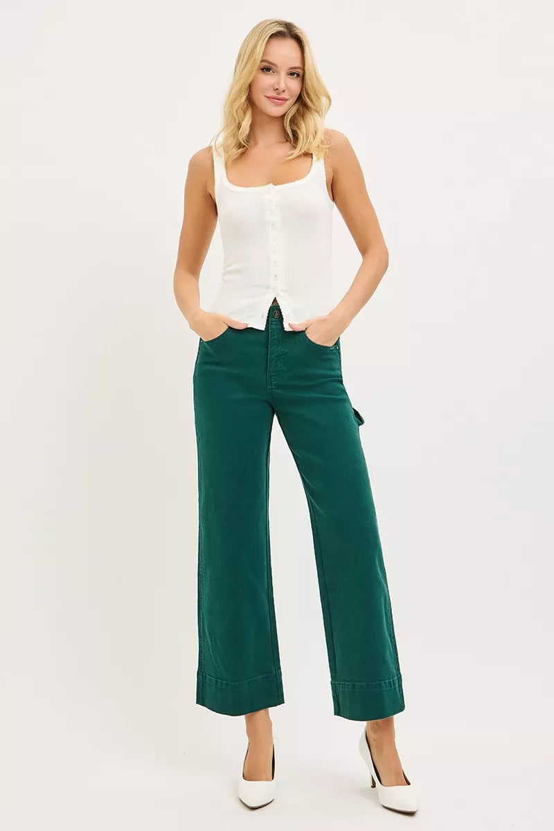 risen tummy control Risen Tummy Control High Rise Crop Wide No Waist Band Pants view 6 (bottom) - shop at us.meeeshop