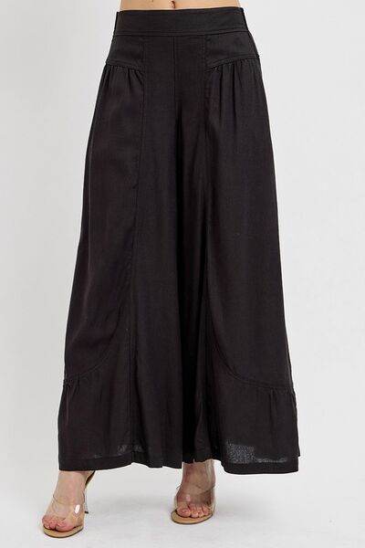 RISEN Shirring Detail Wide Leg Pants - us.meeeshop