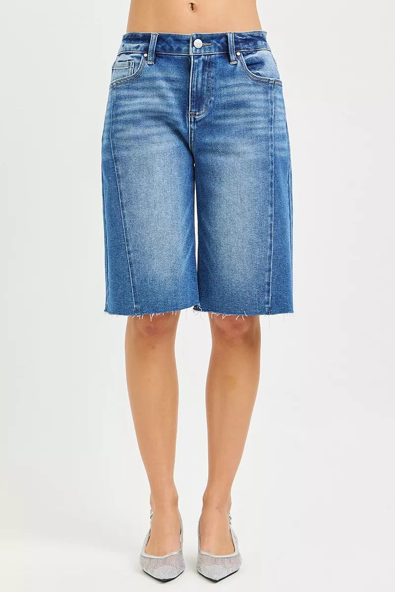 risen raw hem Risen Raw Hem Slouchy Seamed Jorts view 5 (piece) - shop at us.meeeshop