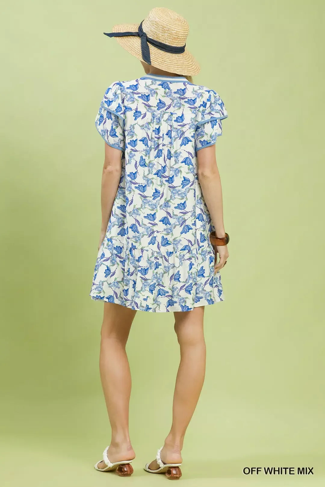 umgee floral flutter Umgee Floral Flutter Sleeve Tiered Dress view 4 (dress) - shop at us.meeeshop