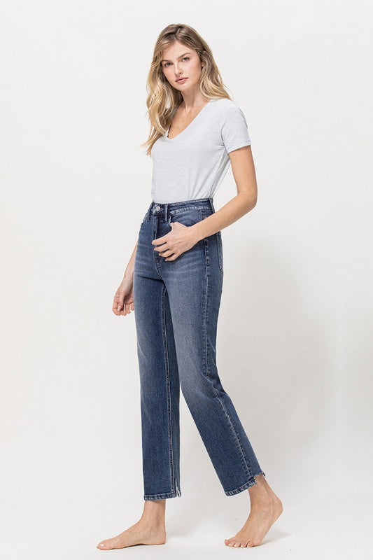 Flying Monkey Distressed High Rise Stretch Ankle Straight Jeans | us.meeeshop