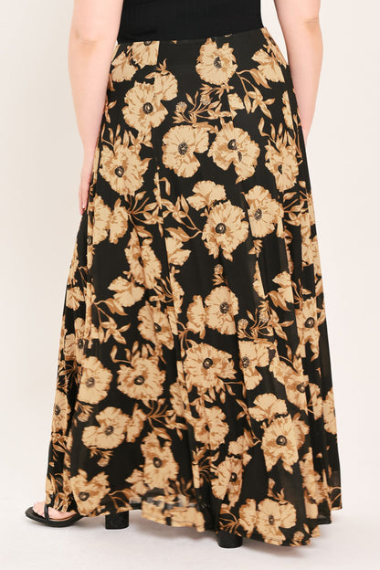 Earthen Flower Fantasy Power Mesh Full Maxi Skirt view 12 (dress)