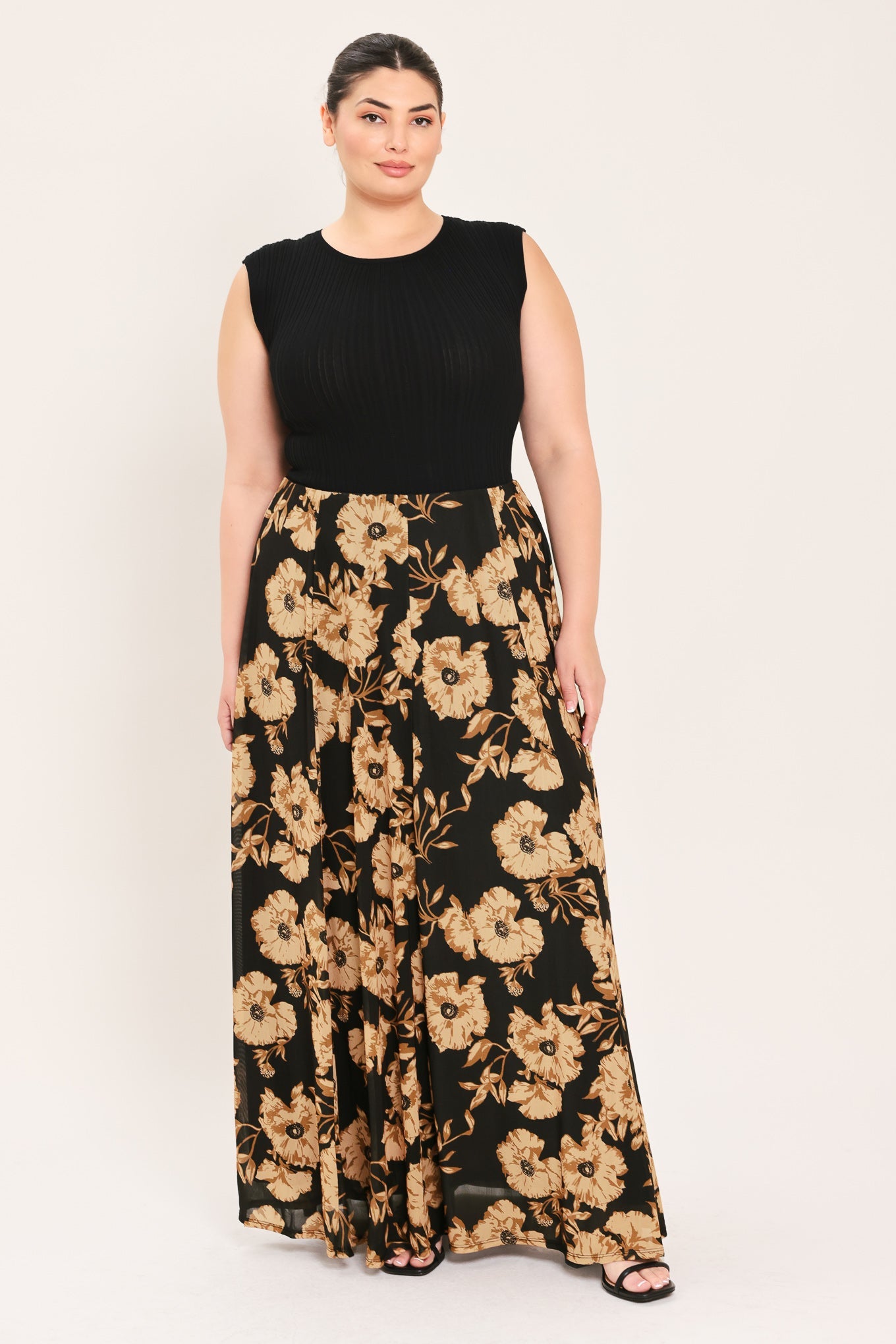 Earthen Flower Fantasy Power Mesh Full Maxi Skirt view 7 (dress)