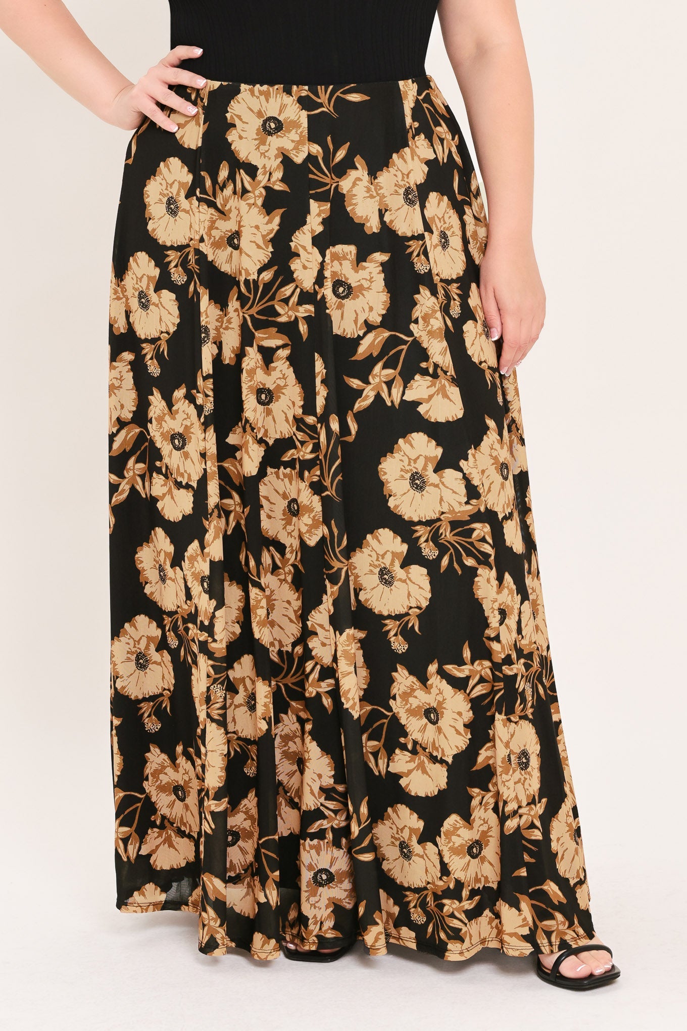Earthen Flower Fantasy Power Mesh Full Maxi Skirt view 8 (dress)