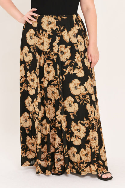 Earthen Flower Fantasy Power Mesh Full Maxi Skirt view 8 (dress)