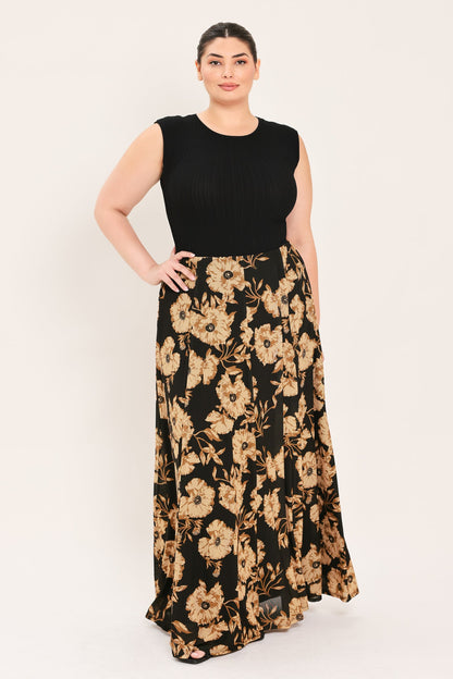 Earthen Flower Fantasy Power Mesh Full Maxi Skirt view 9 (dress)