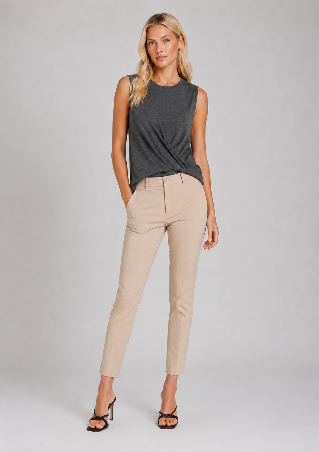 Easy Street Stretch Chino Pant in Pebble - Comfort Stretch - Easy Street Pants (bottom)