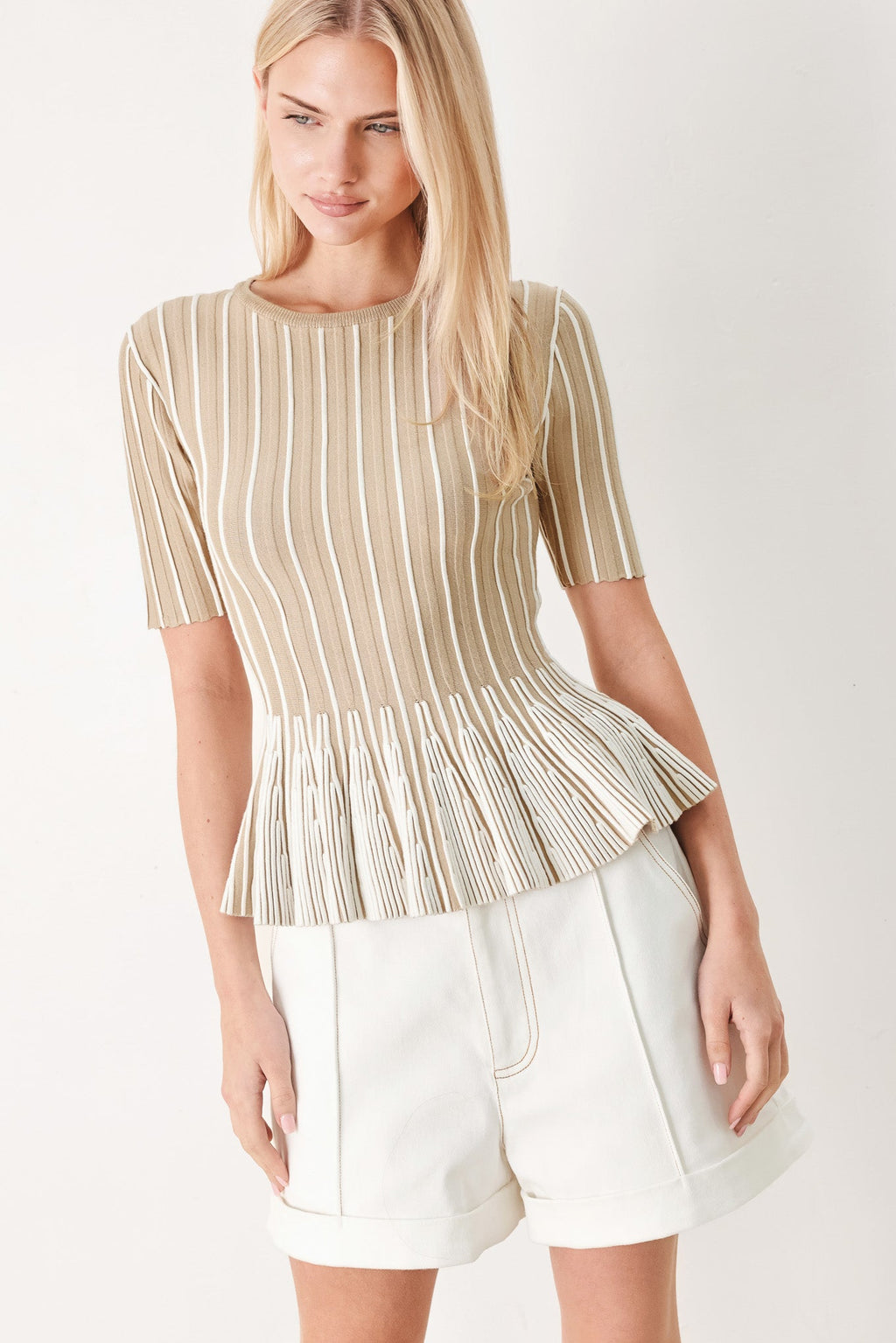 Easy Summer Stripe Sweater Knit Top view 11 (top) - easy summer sweater knitting pattern, easy summer s - shop at us.meeeshop