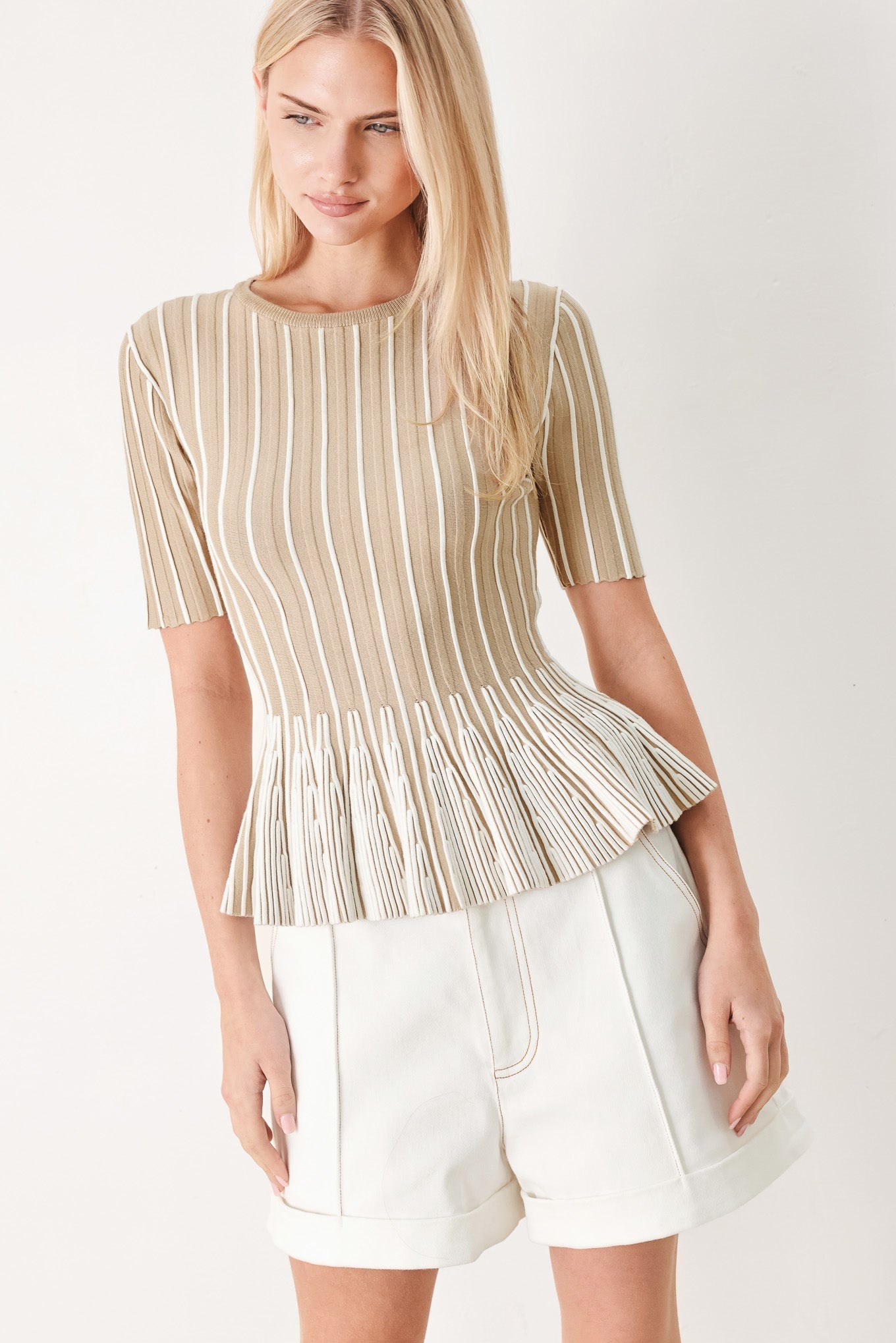 Easy Summer Stripe Sweater Knit Top view 11 - Summer Outfit Idea - Easy Summer Sweater Knitting Pattern