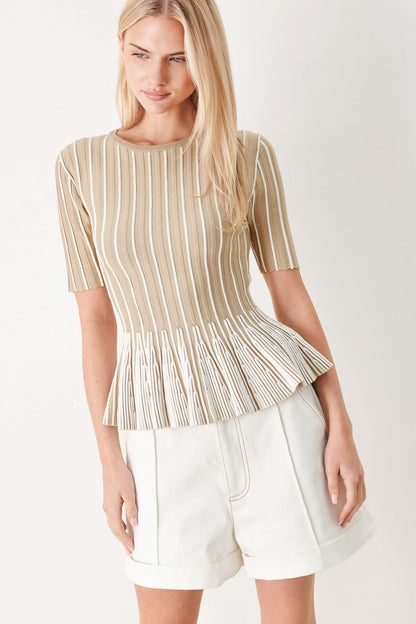 Easy Summer Stripe Sweater Knit Top view 11 - Summer Outfit Idea - Easy Summer Sweater Knitting Pattern