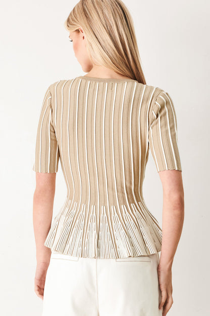 Easy Summer Stripe Sweater Knit Top view 13 - Summer Outfit Idea - Easy Summer Sweater Knitting Pattern