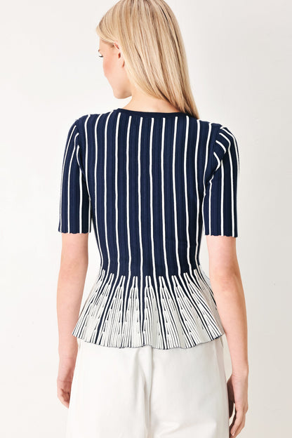 Easy Summer Stripe Sweater Knit Top view 7 - Summer Outfit Idea - Easy Summer Sweater Knitting Pattern