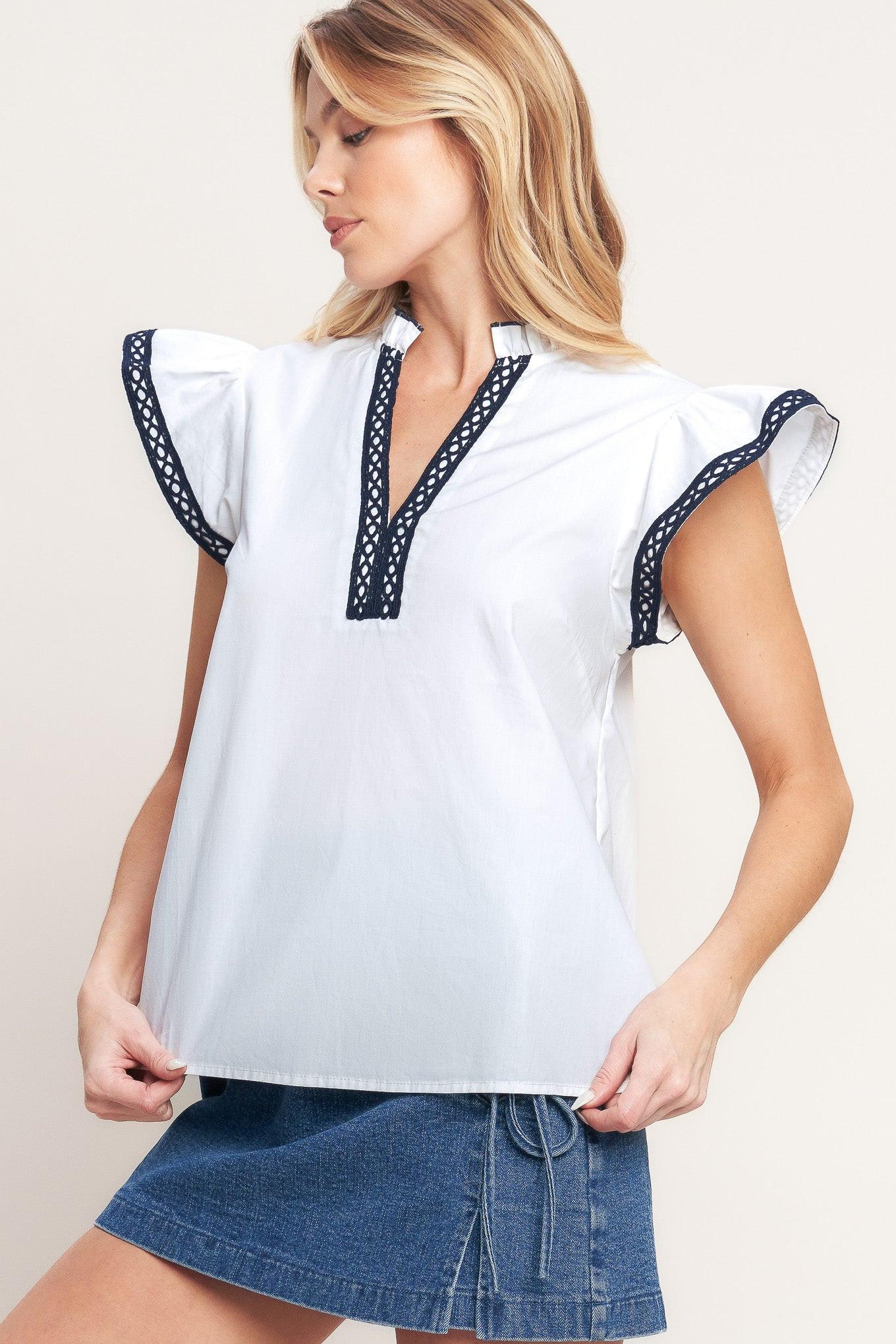 Easy to Admire Woven Top WHITE view 3 (top) - woven top, admire woven top - shop at us.meeeshop