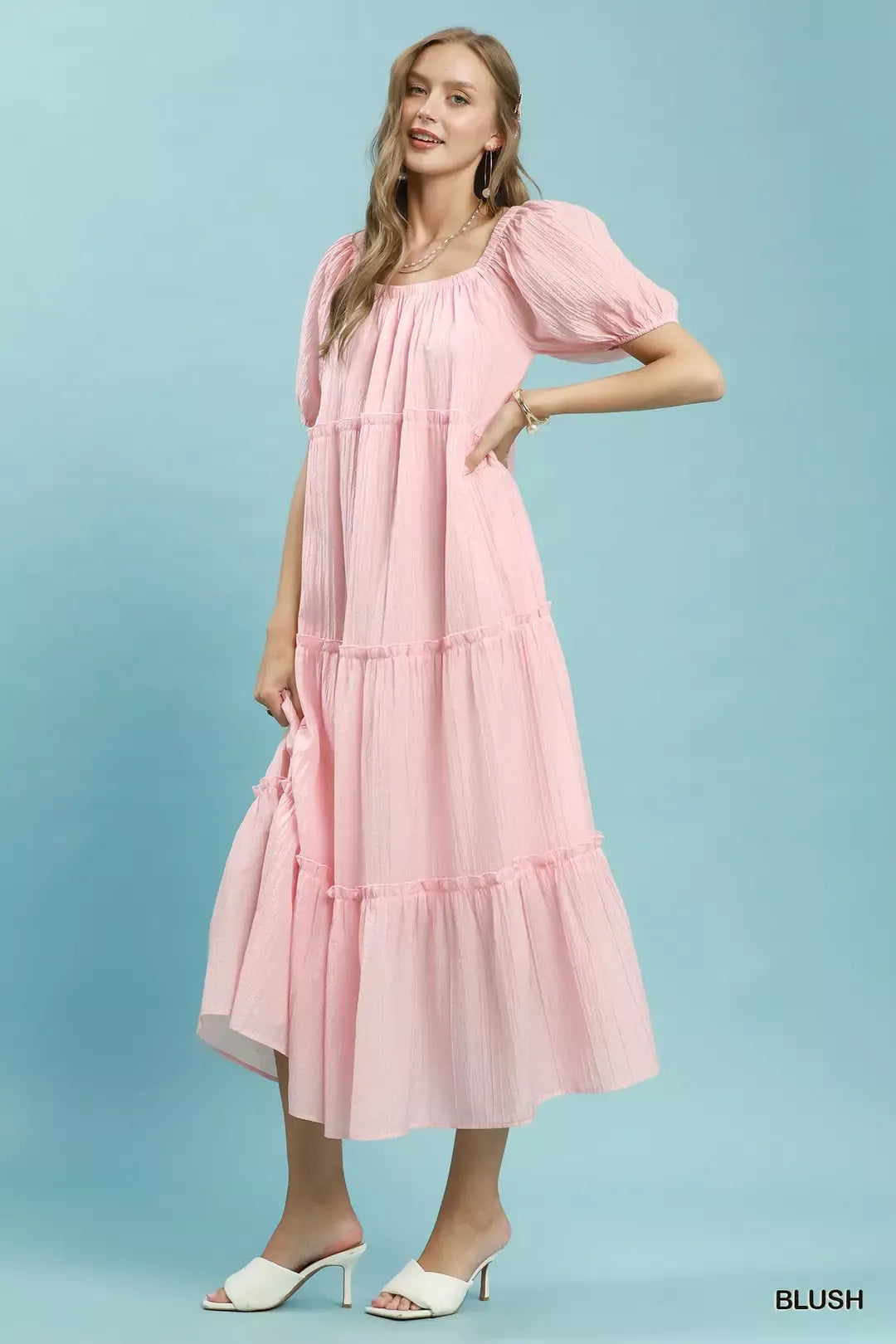 umgee textured tiered Umgee Textured Tiered Midi Dress view 4 (dress) - shop at us.meeeshop