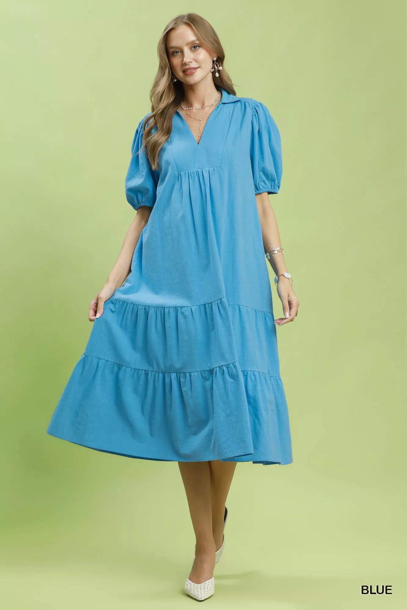 umgee solid tiered Umgee Solid Tiered Midi Dress view 4 (dress) - shop at us.meeeshop