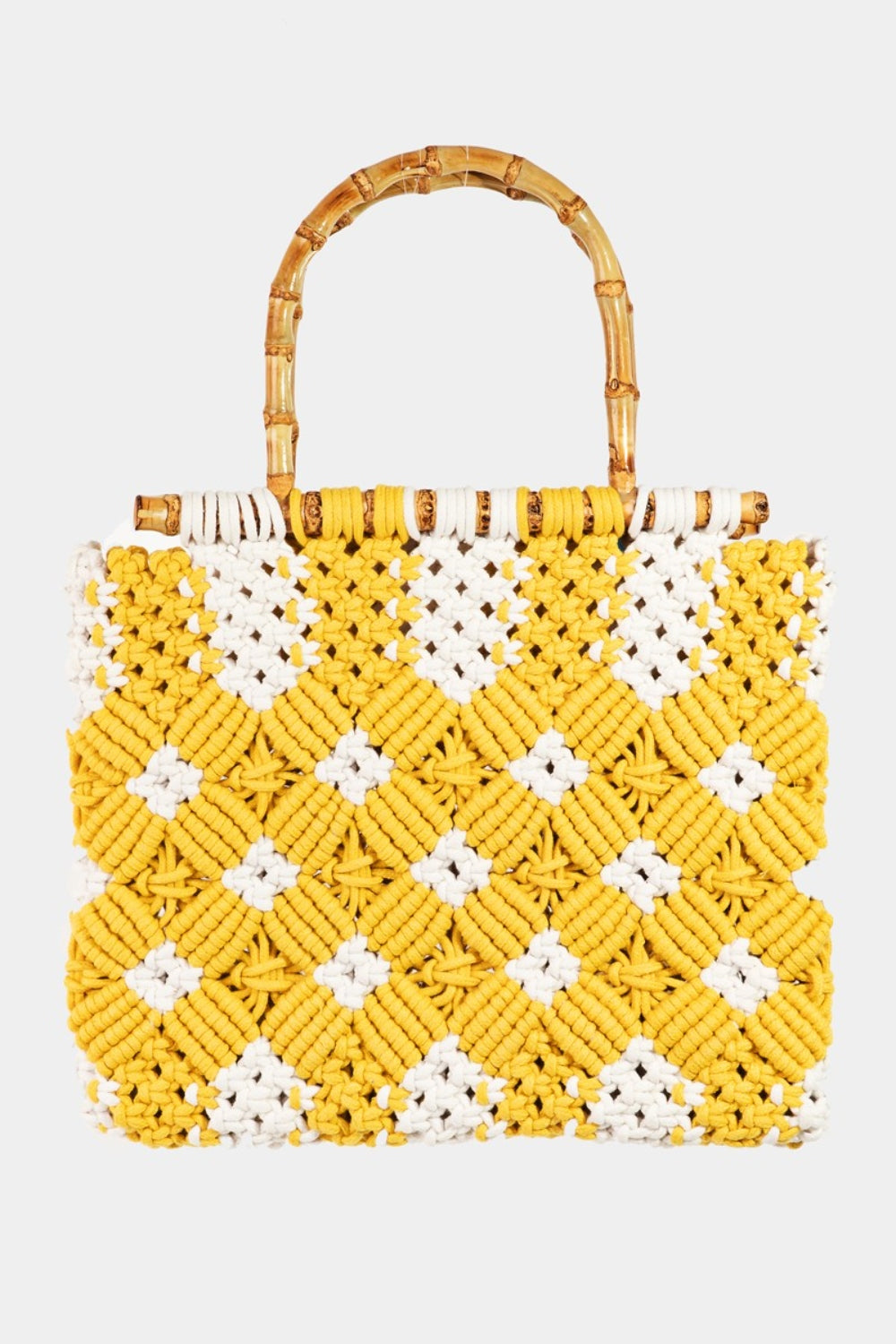 Fame Wooden Handle Braided Handbag | us.meeeshop