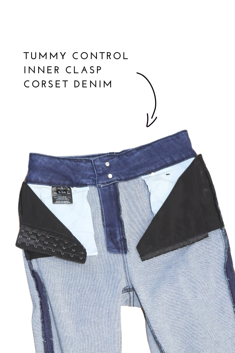 Eco Friendly Corset High Rise Crop Flare Jeans (dark Wash) in 13 (30) view 7 - High-Waisted - Eco Friendly Jeans Brands