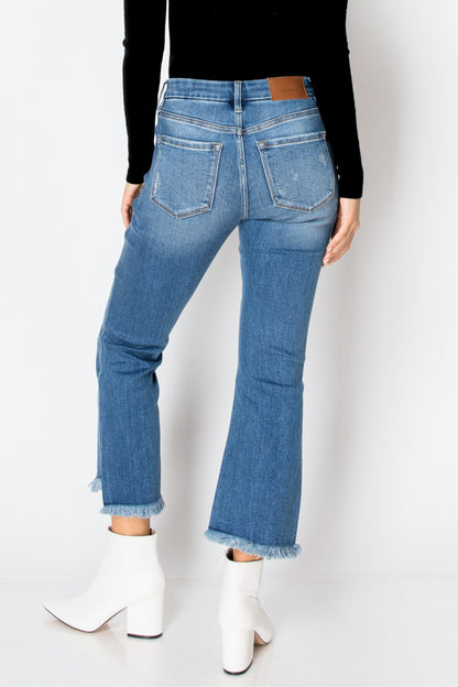 Eco Friendly Corset High Rise Crop Flare Jeans (medium Wash) in 7 (27) view 4 - High-Waisted - Eco Friendly Jeans Brands