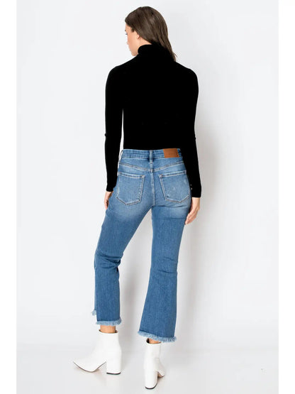 Eco Friendly Crop Flare Jeans in 11 (29) view 6 - Eco Friendly Jeans Brands (bottom)