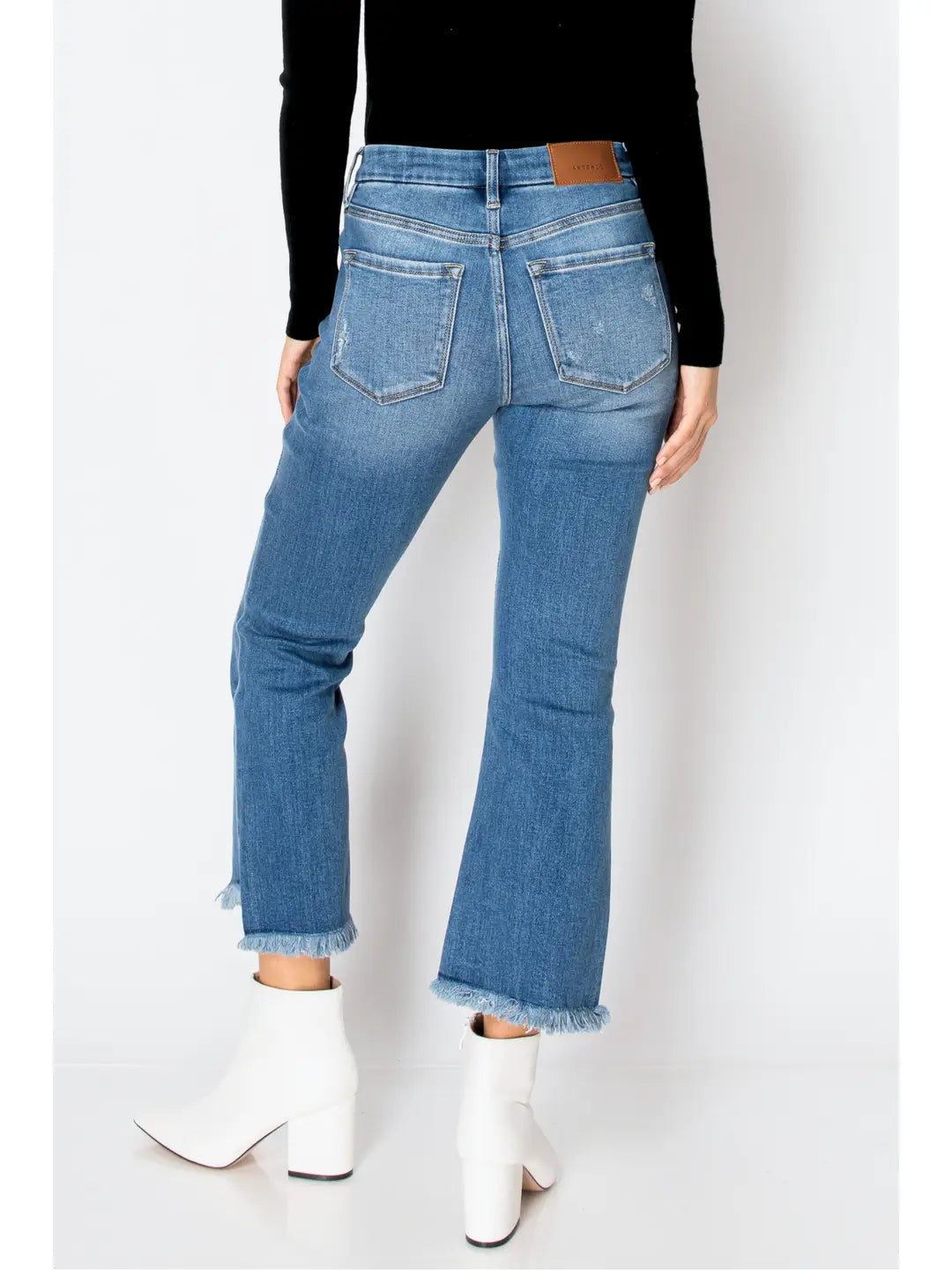 Eco Friendly Crop Flare Jeans in 7 (27) view 4 - Eco Friendly Jeans Brands (bottom)
