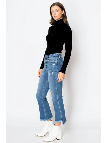 Eco Friendly Crop Flare Jeans in 9 (28) view 5 - Eco Friendly Jeans Brands (bottom)