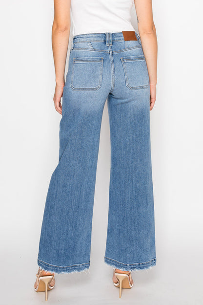 Eco Friendly Fabric High Rise Slim Palazzo Jeans in 11 (29) view 6 - High-Waisted - Eco Friendly Jeans Brands (bottom)