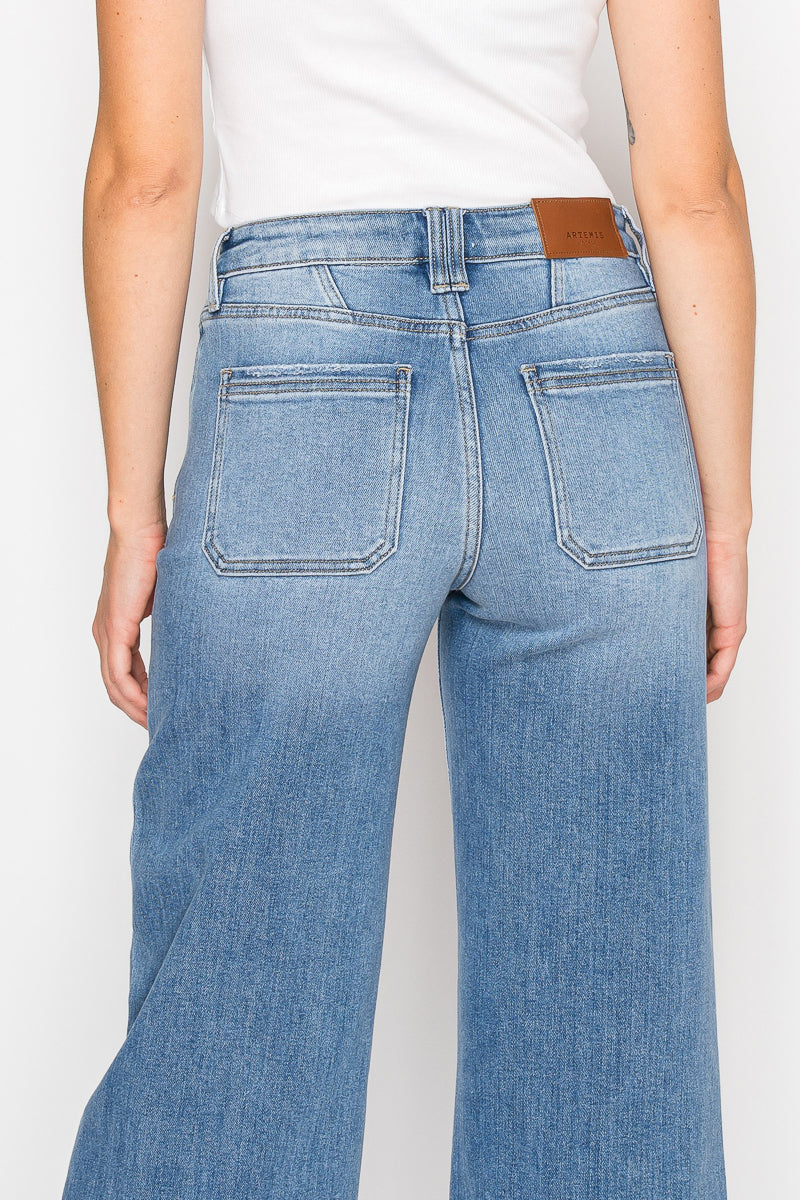 Eco Friendly Fabric High Rise Slim Palazzo Jeans in 15 (31) view 8 - High-Waisted - Eco Friendly Jeans Brands (bottom)