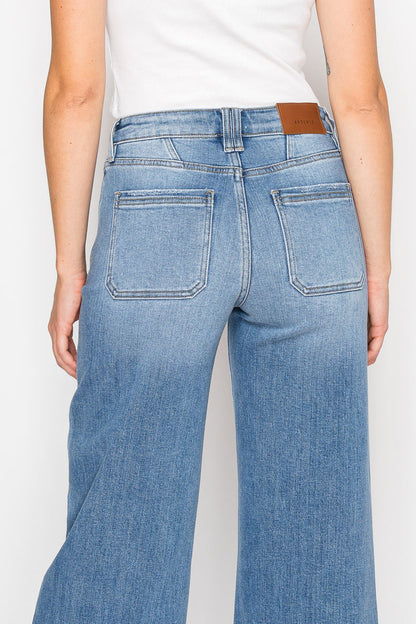 Eco Friendly Fabric High Rise Slim Palazzo Jeans in 15 (31) view 8 - High-Waisted - Eco Friendly Jeans Brands (bottom)