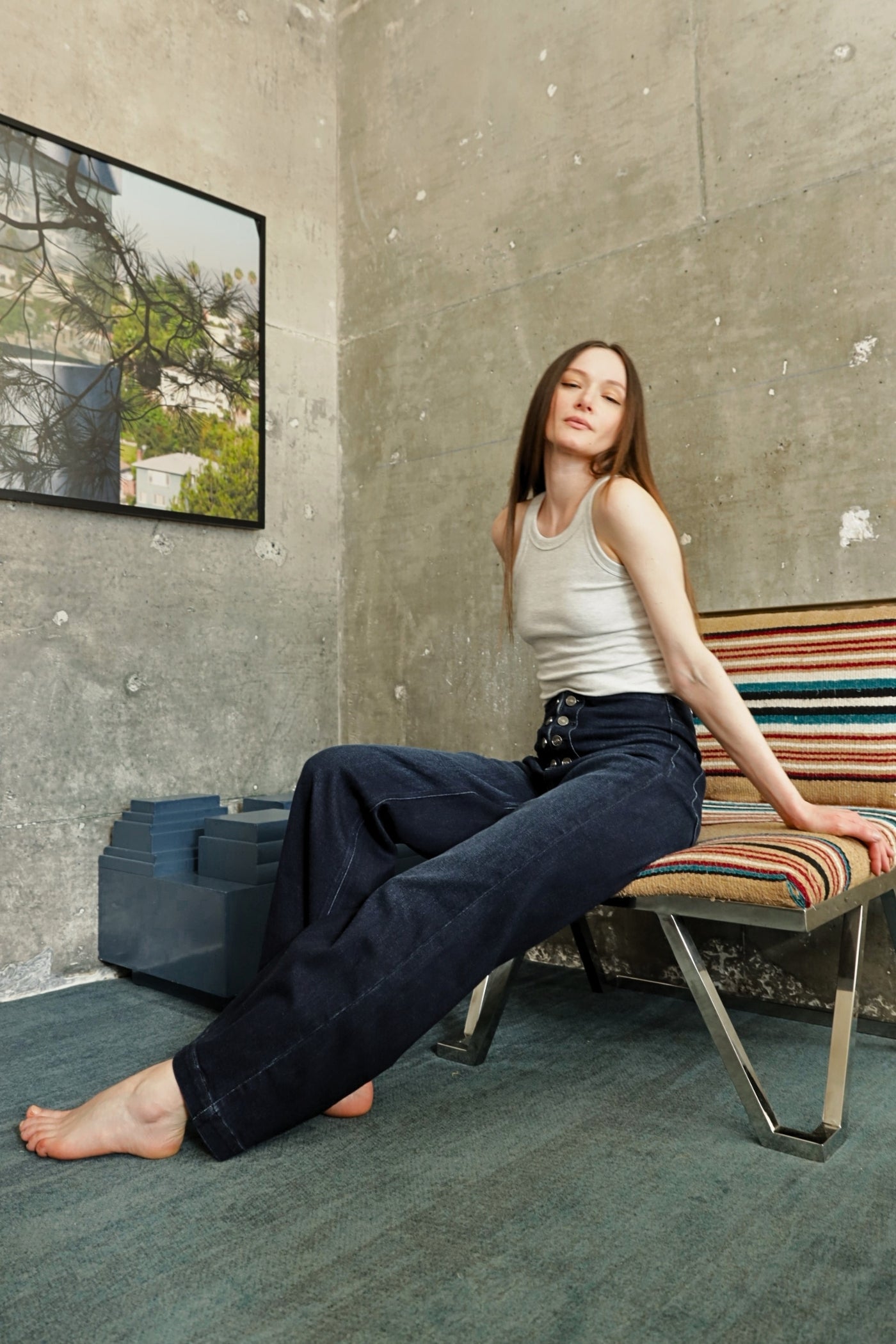 Eco Friendly Ultra High Rise Slim Palazzo Sailor Jeans view 10 - High-Waisted - Eco Friendly Jeans Brands (bottom)