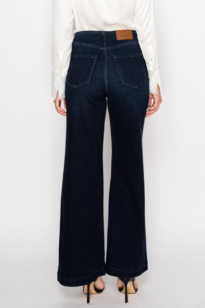 Eco Friendly Ultra High Rise Slim Palazzo Sailor Jeans in 7 (27) view 4 - High-Waisted - Eco Friendly Jeans Brands