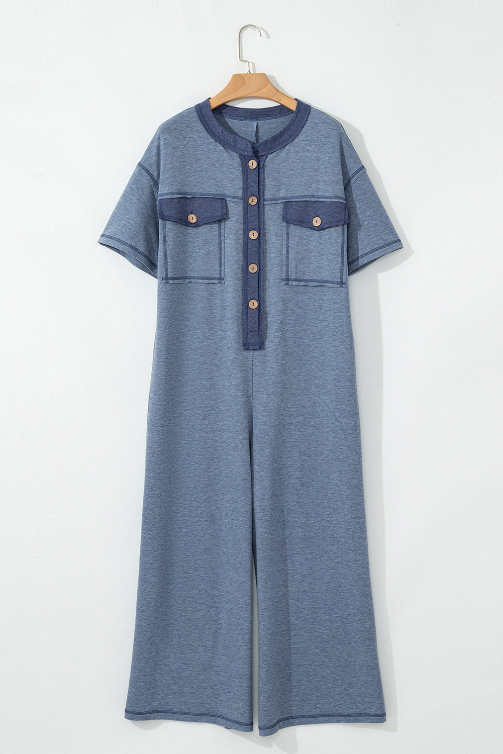 . Eddie Pocket Short Sleeve Jumpsuit - MeeeShop Women's Fashion