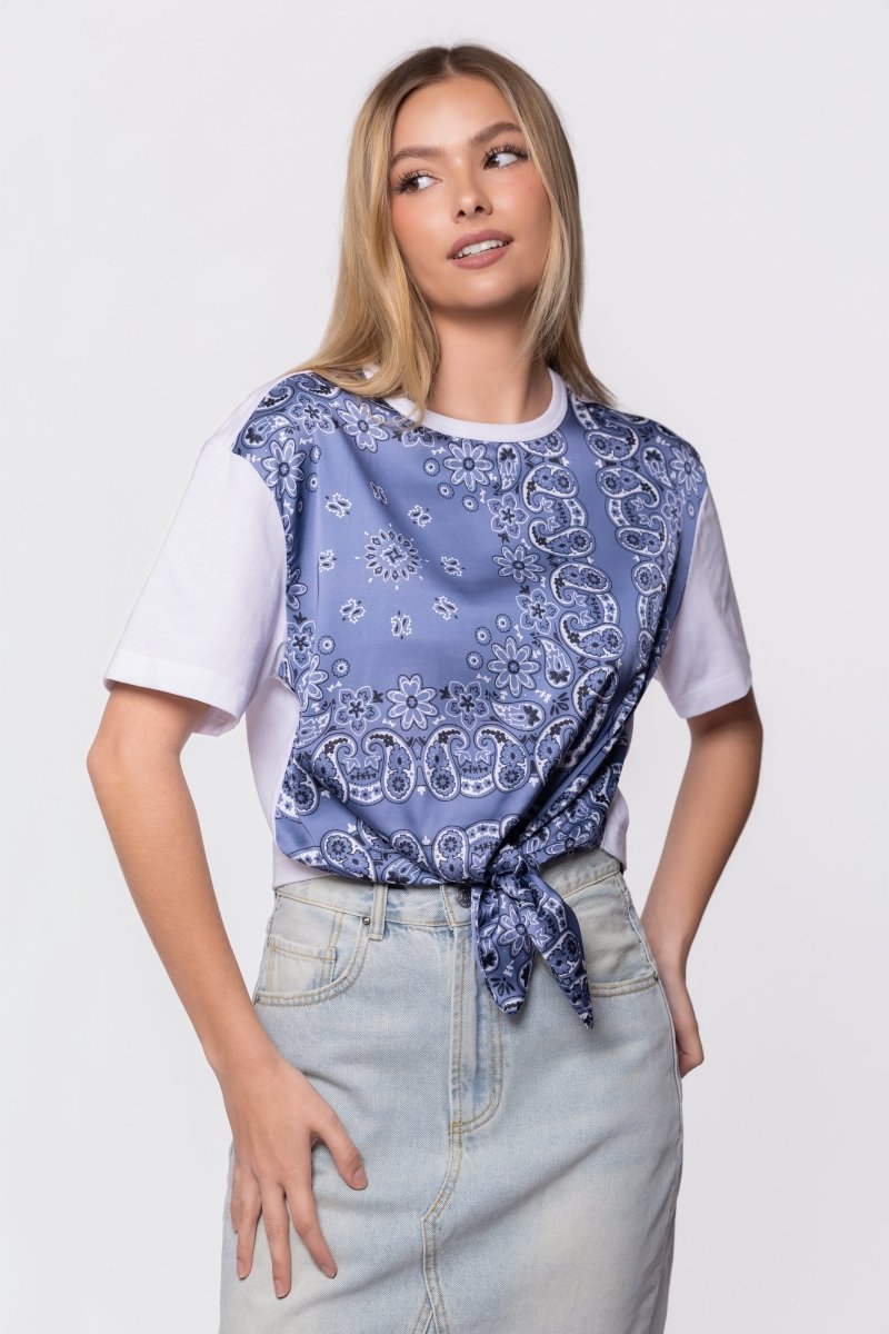 Edie Top (blue Pattern) M view 3 (top) - blue edith top, edie top zip, edie cami top - shop at us.meeeshop