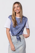 Edie Top (blue Pattern) XS (top) - blue edith top, edie top zip, edie cami top - shop at us.meeeshop
