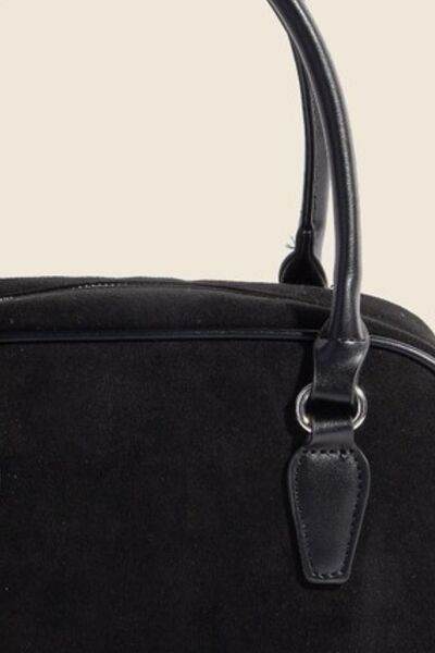 Fame Faux Leather Handle Boxy Handbag - us.meeeshop