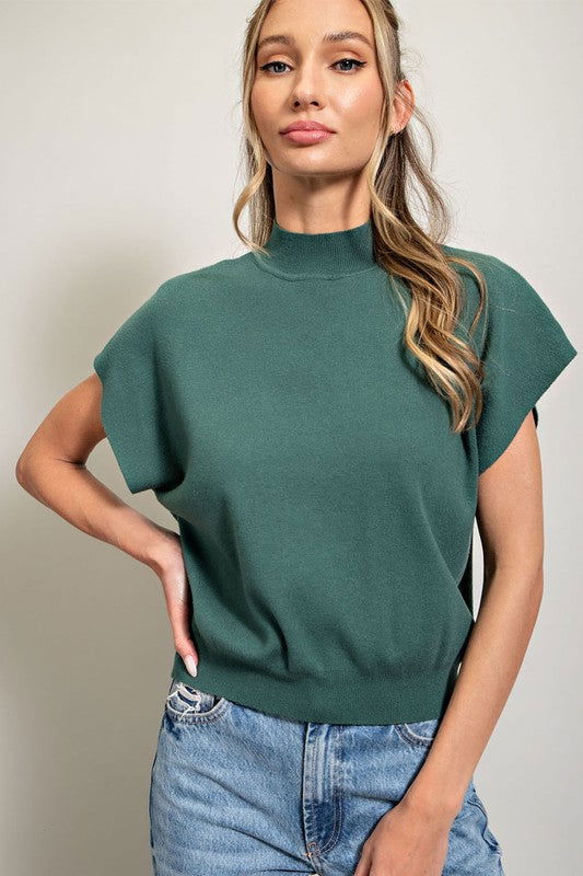 eesome Mock Neck Short Sleeve Top us.meeeshop - 