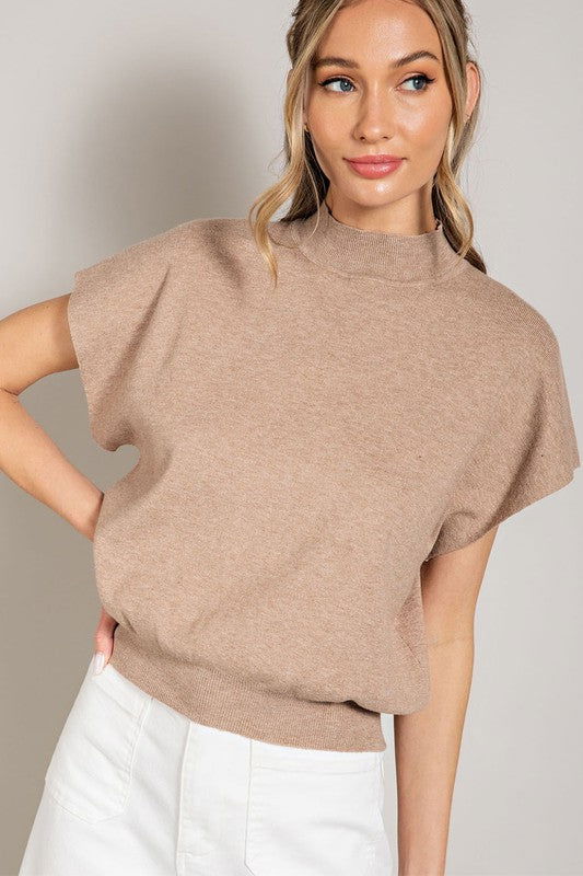 eesome Mock Neck Short Sleeve Top us.meeeshop - 