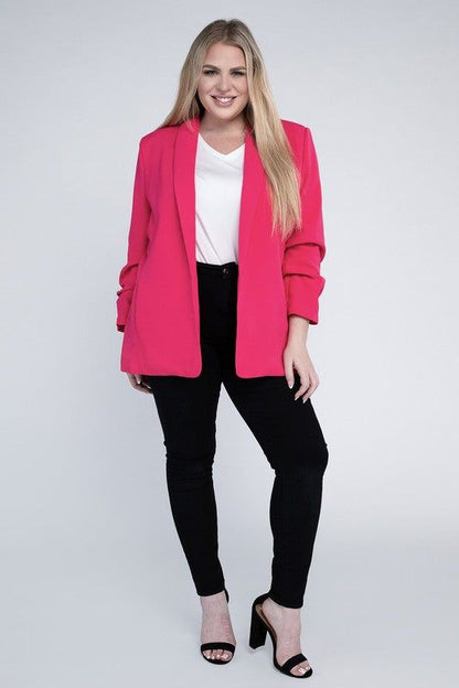 eesome Plus Shawl Lapel Blazer us.meeeshop - 