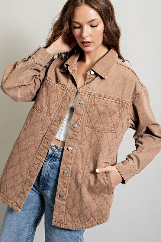 eesome Quilted Button Down Jacket | us.meeeshop