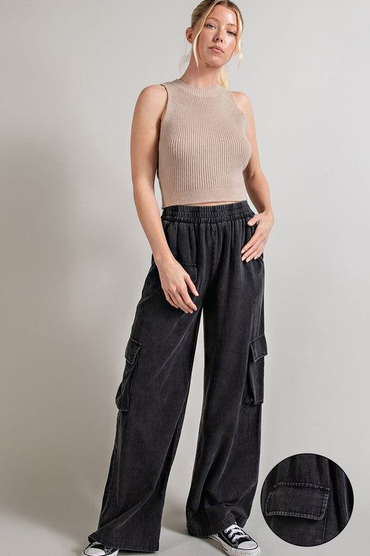 eesome Mineral Washed Cargo Pants - us.meeeshop