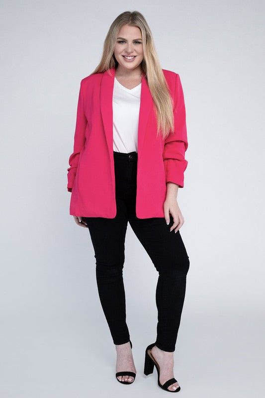 eesome Plus Shawl Lapel Blazer - us.meeeshop