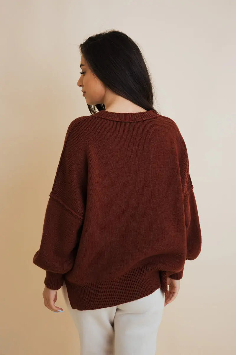 Effortlessly Cozy Oversized Sweater - MeeeShop Women's Fashion