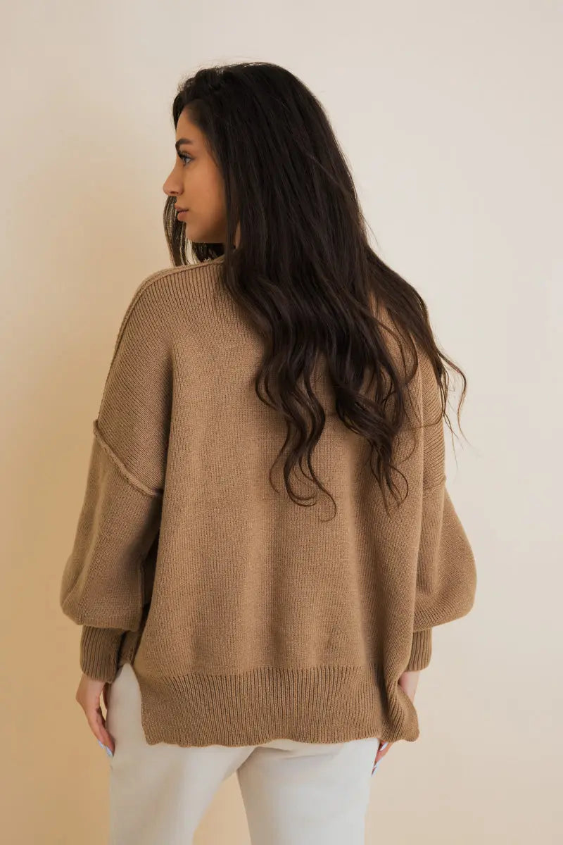 Effortlessly Cozy Oversized Sweater - MeeeShop Women's Fashion