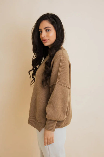 Effortlessly Cozy Oversized Sweater - MeeeShop Women's Fashion