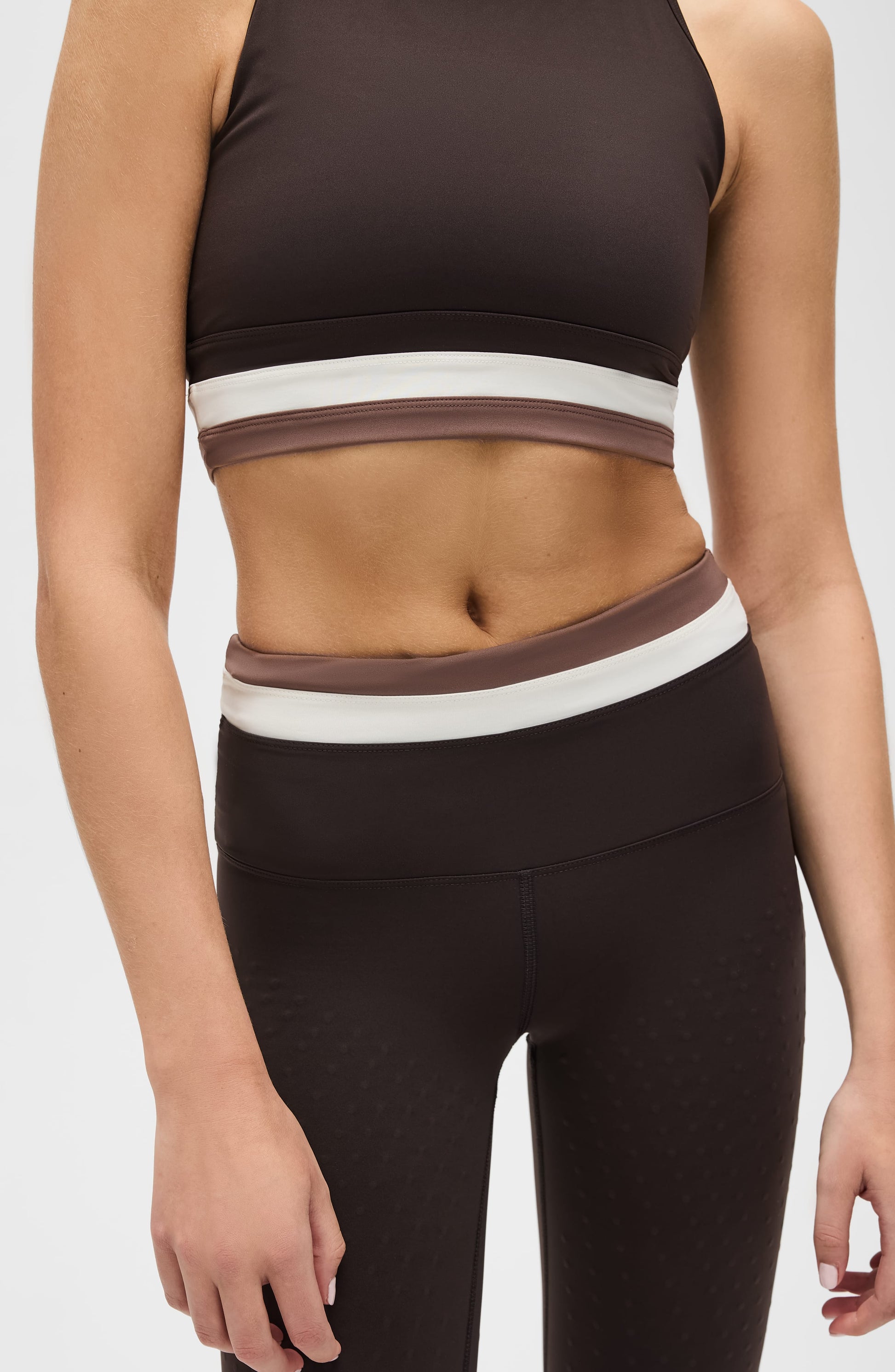 Elastique Athletics Le Monde Leggings in Java / Ivory / Cappuccino view 5 - Haute Monde Leggings (bottom)